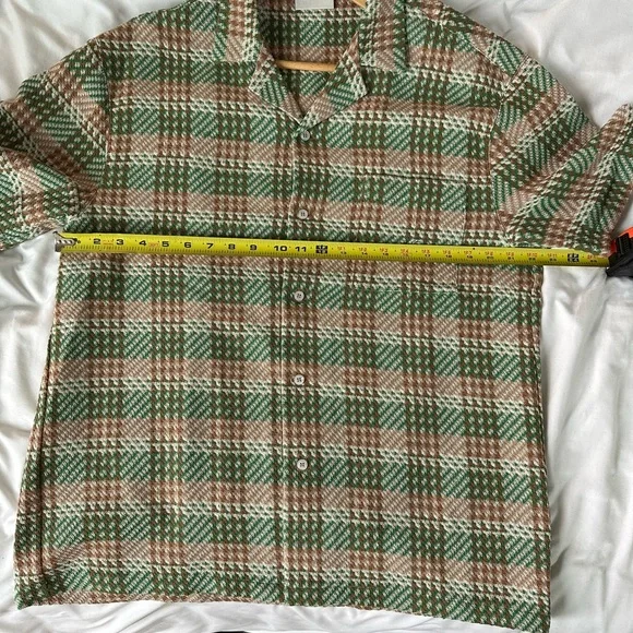 Drôle de Monsieur Green and Orange Plaid Men's Shirt - Picture 5 of 5